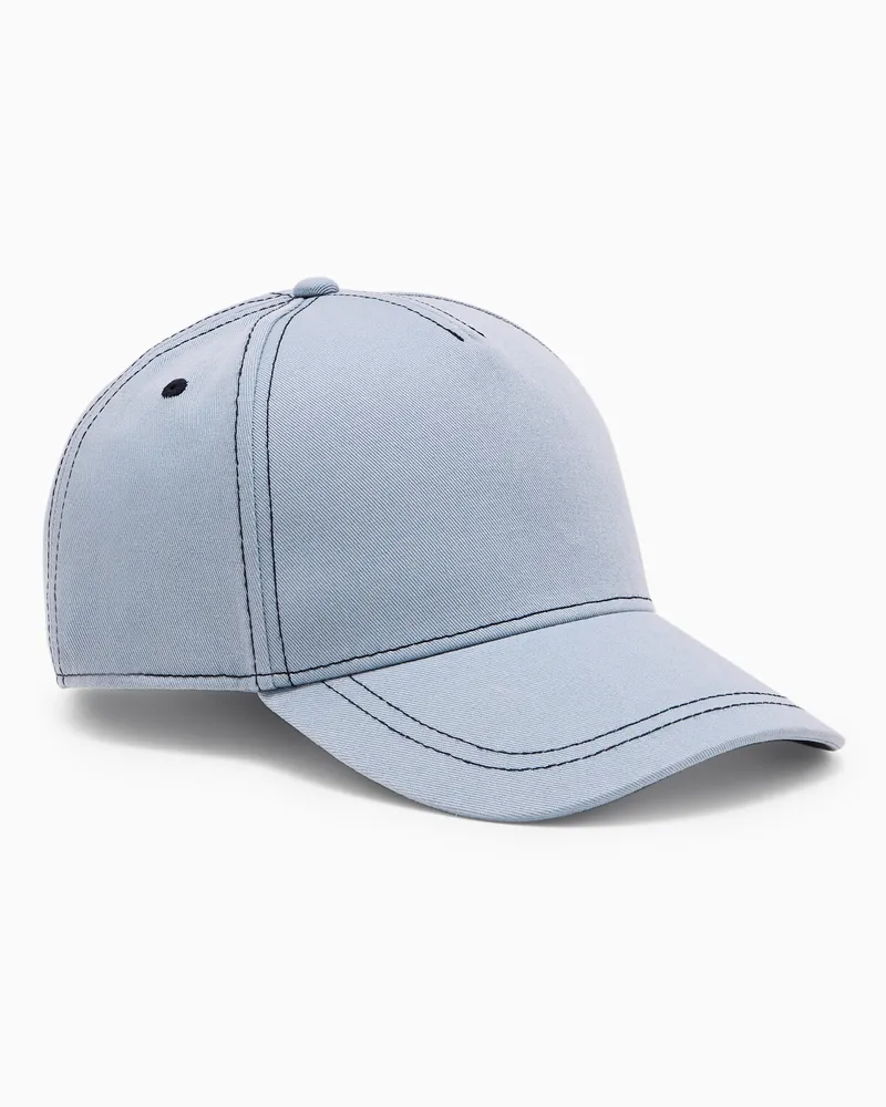 Armani Exchange Mütze mit seitlichem Logo Hellblau