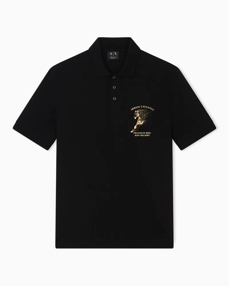Armani Exchange Cotton polo shirt Schwarz