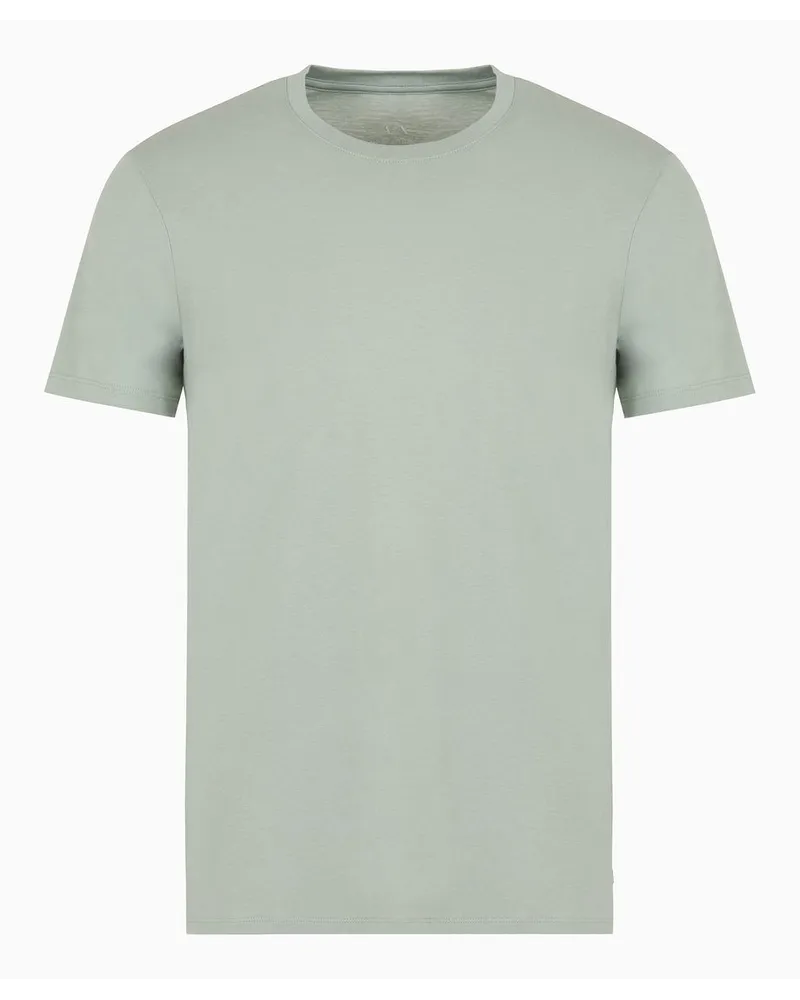 Armani Exchange Jersey-t-shirt In Normaler Passform Hellgrün