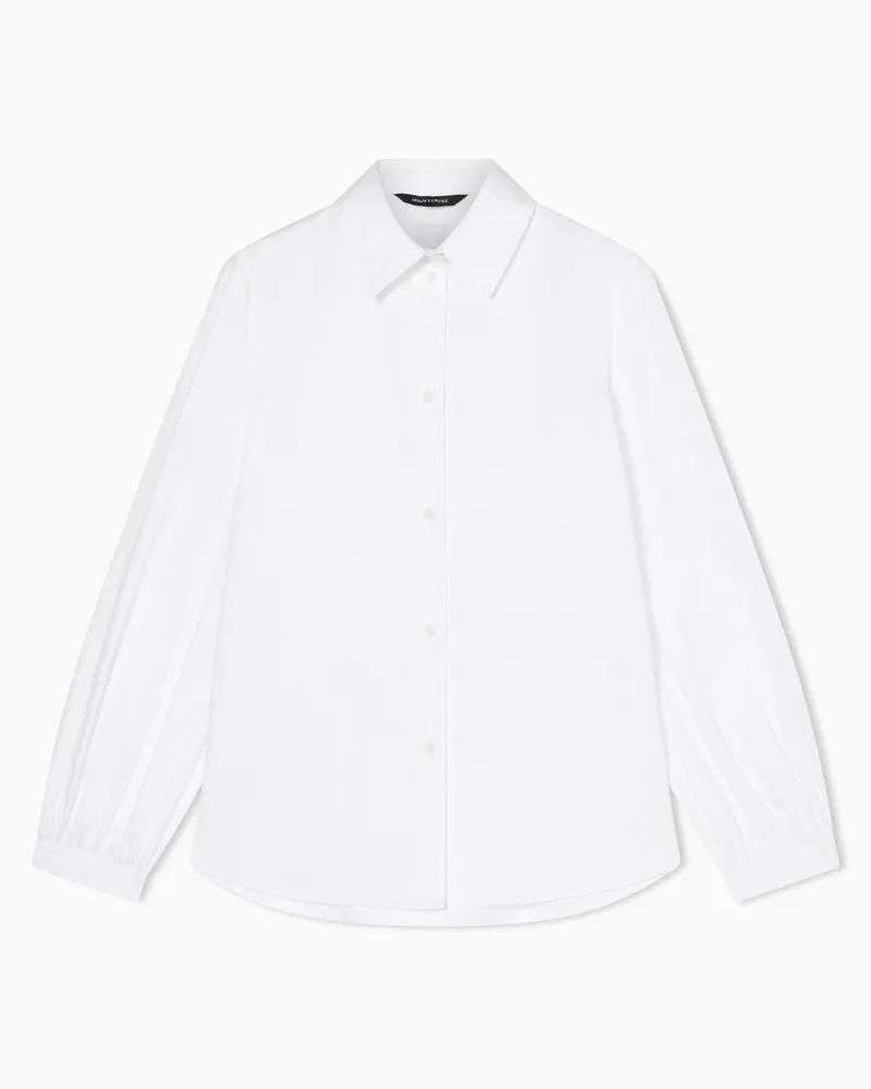 Armani Exchange Oversize-Hemd aus Bio-Baumwollpopeline Weiß