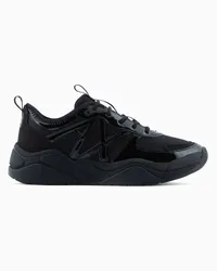 Armani Exchange Sneaker Aus Mehreren Materialien Schwarz