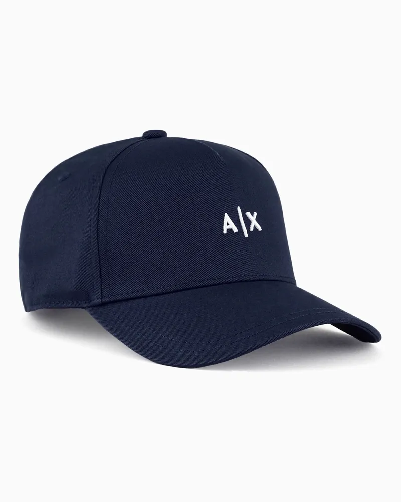 Armani Exchange Hut mit Schirm und gesticktem Logo Marineblau