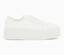 Plateau-Sneaker mit Schnürung und dezentem Prägemuster