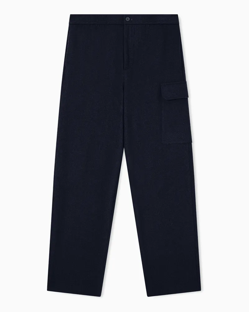 Armani Exchange Cargohose aus Wollmischung Marineblau