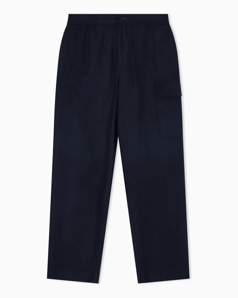 Armani Exchange Cargohose aus Wollmischung Marineblau