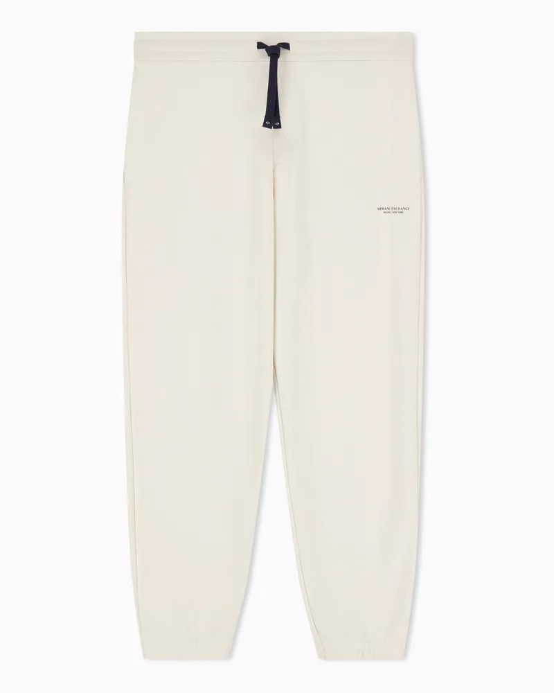 Armani Exchange Hose regularer Schnitt aus Baumwolle French Terry Weiß