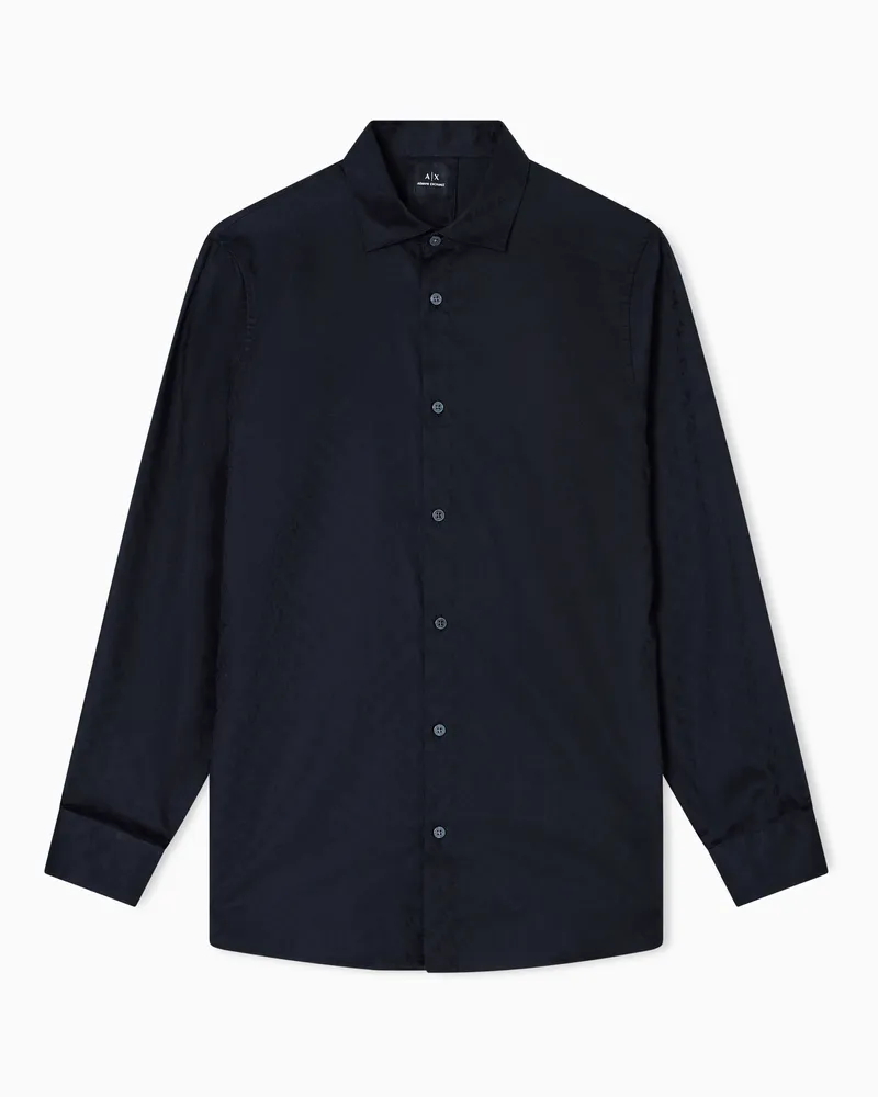 Armani Exchange Hemd im Regular Fit mit Allover-Logo Schwarz