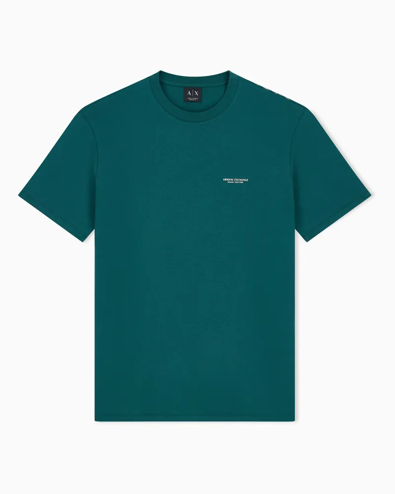 Armani Exchange T-Shirt Regular Fit aus Baumwolljersey mit Print Grün