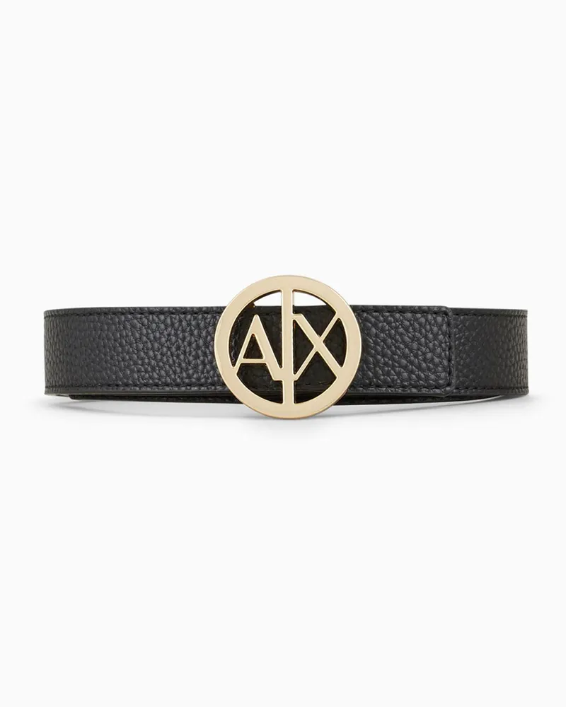 Armani Exchange Gürtel mit runder Metallschnalle Schwarz