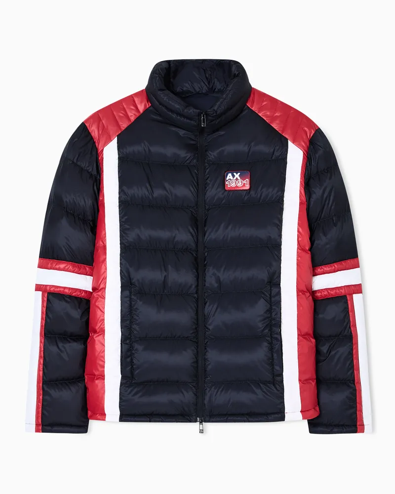 Armani Exchange COLLEGIATE STYLE LOGO DOWN JACKET Blau