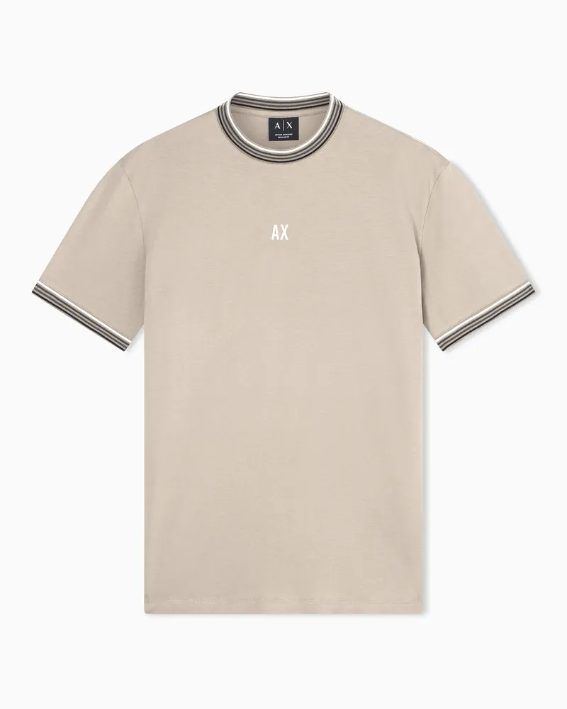 Armani Exchange Regular Fit T-Shirt in Classic Cotton Jersey Beige