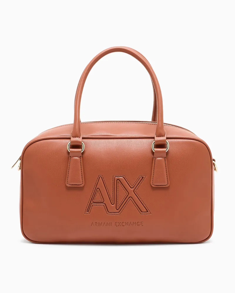 Armani Exchange TOP HANDLE SHOULDER BAG WITH EMBOSSED LOGO Kamel