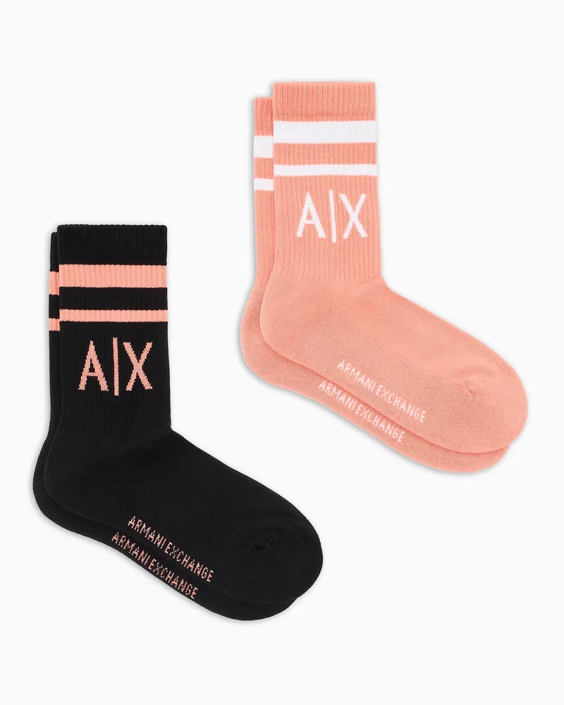 Armani Exchange Set mit 2 Paar Socken aus Baumwollmischung mit Logo Pink