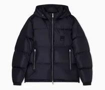 Daunensteppjacke aus glänzendem Nylon mit Kapuze Icon
