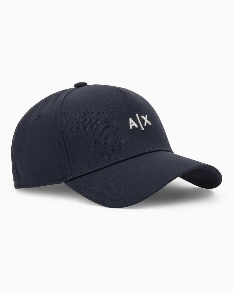 Armani Exchange Hut mit Schirm und gesticktem Logo Marineblau