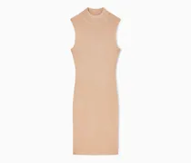 Midikleid mit hohem Kragen aus Lurexgarn