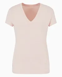 Armani Exchange Jersey-t-shirt In Normaler Passform Rosa