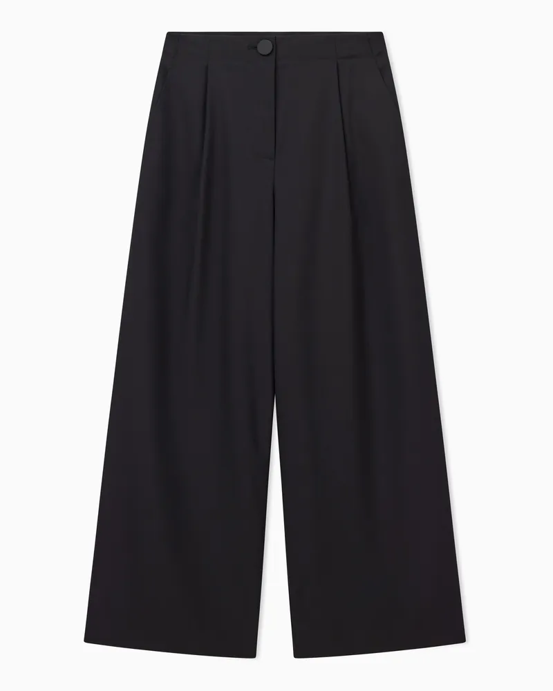 Armani Exchange Weite Hose aus ASV-Stoff mit Bügelfalten Schwarz