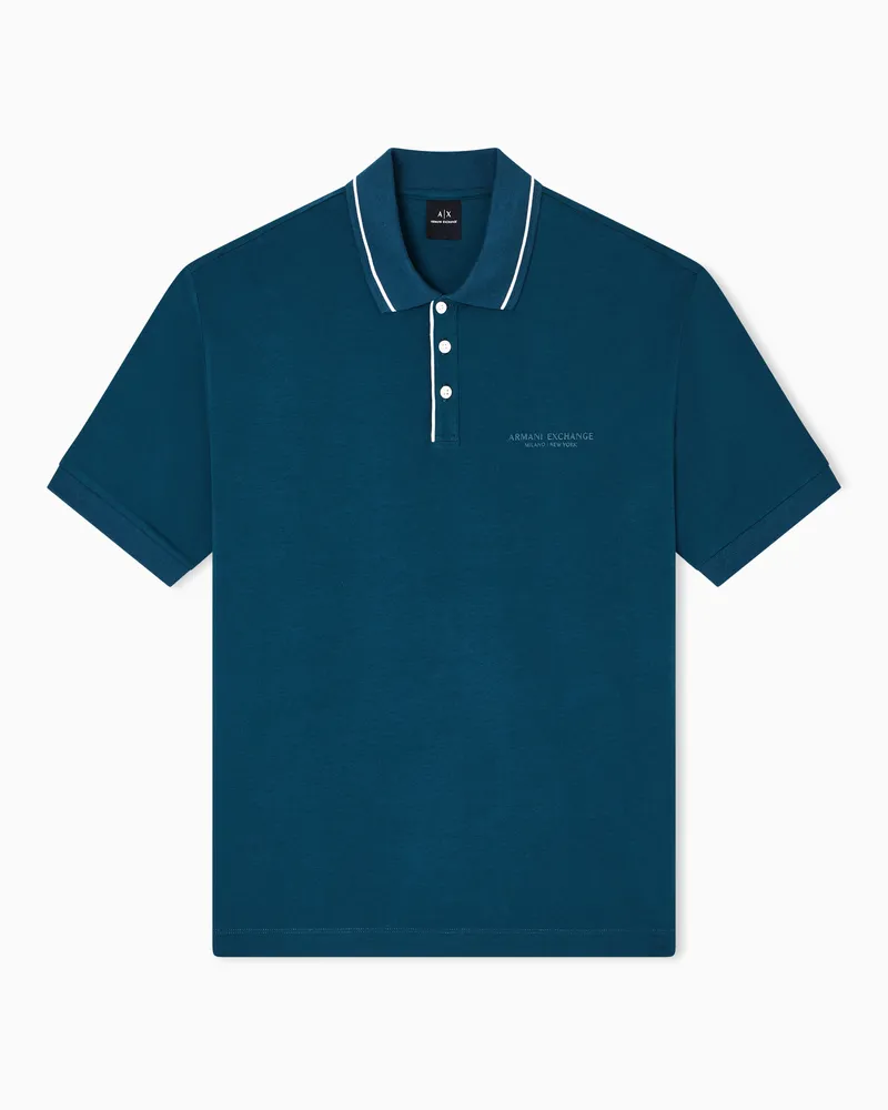 Armani Exchange Poloshirt im Regular Fit aus Stretch-Jersey Blau