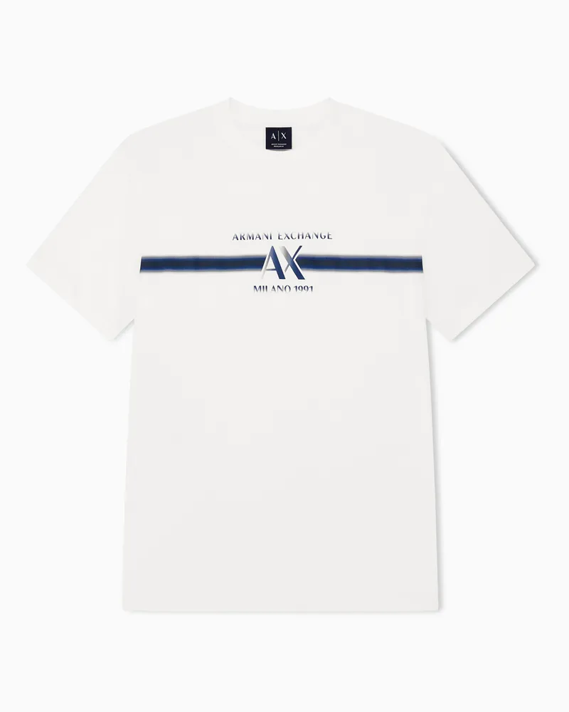 Armani Exchange T-Shirt reguläre Passform aus Baumwolljersey Weiß