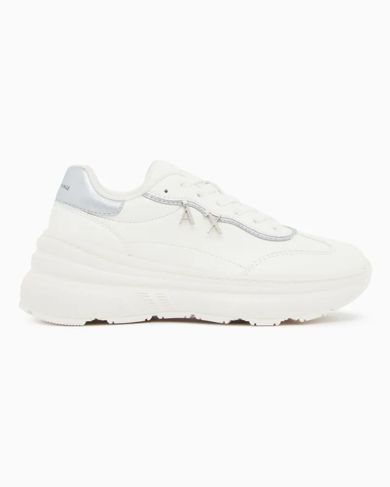 Armani Exchange Sneaker mit Schnürung und profilierter Gummisohle Weiß