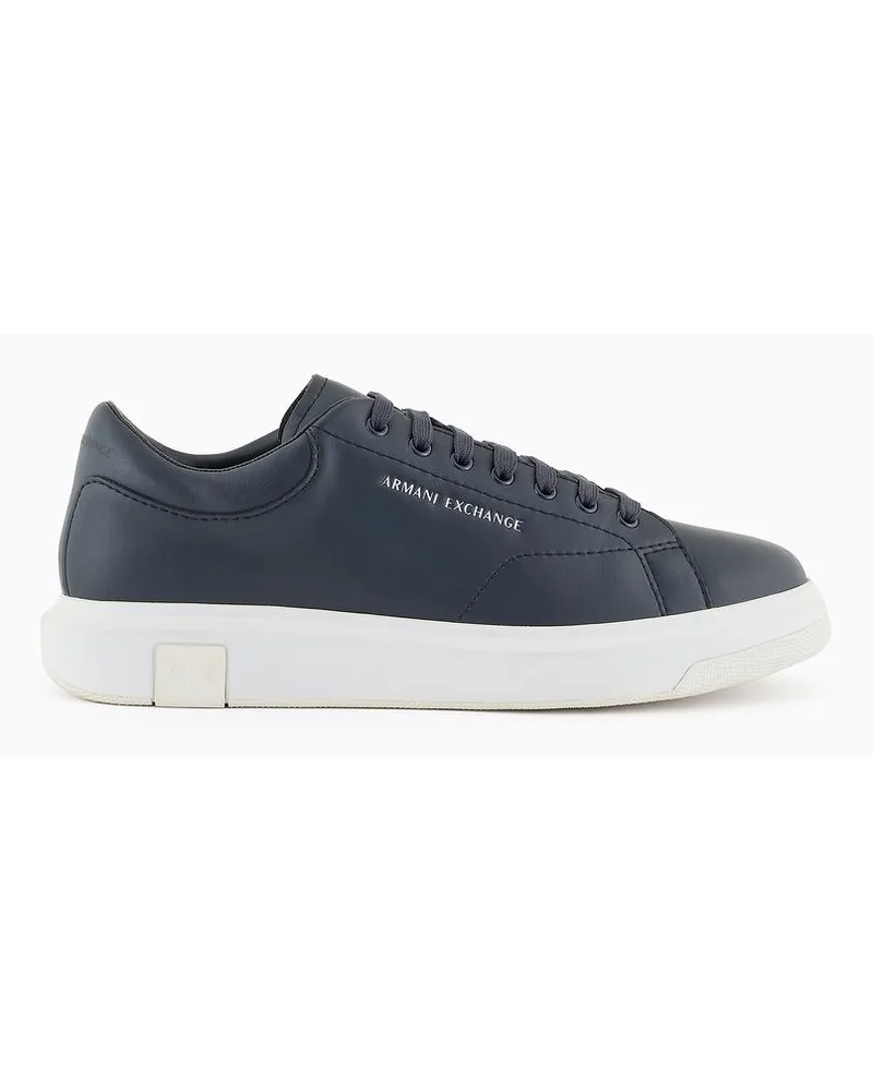 Armani Exchange Action-sneakers Aus Leder Marineblau