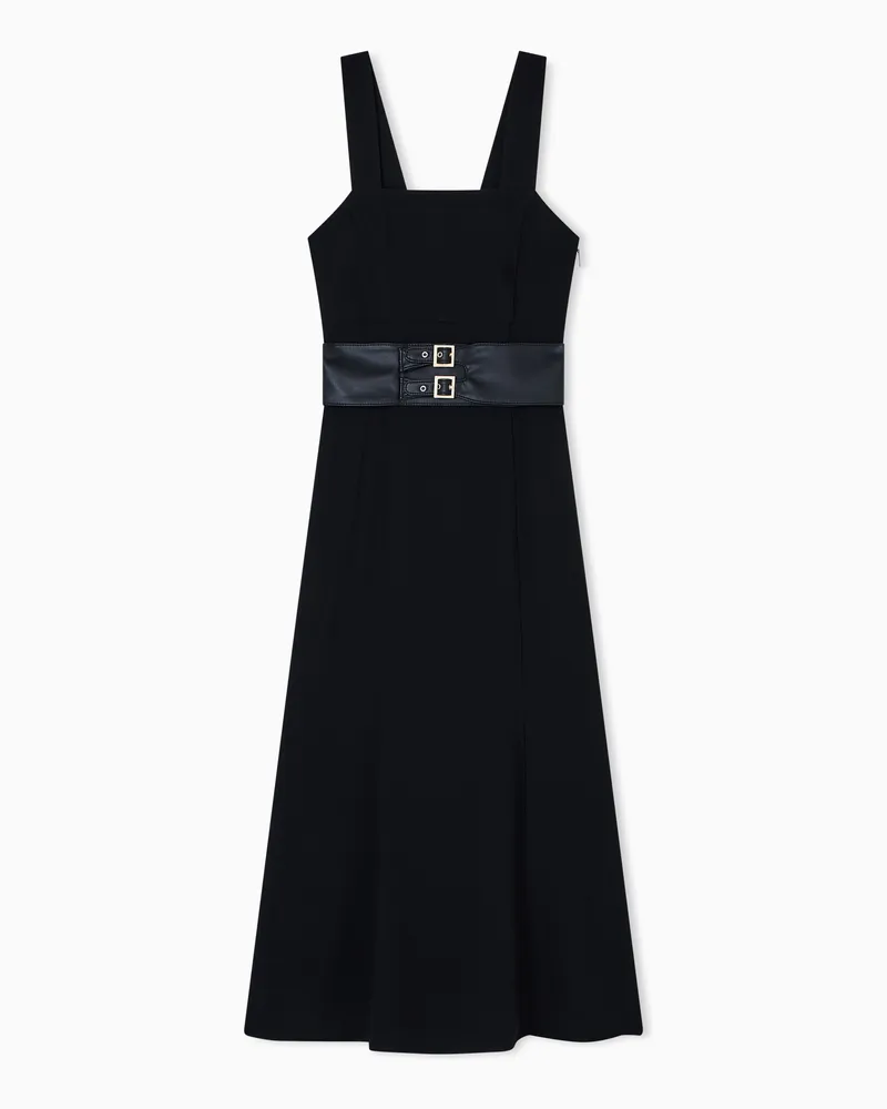 Armani Exchange Longuette-Kleid mit Gürtel Schwarz