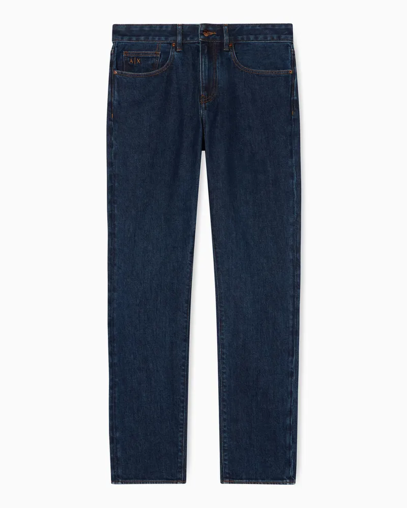 Armani Exchange Skinny Jeans aus verwaschenem blauem Stretch-Denim Blau