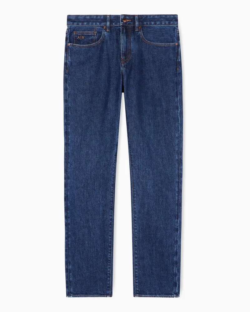 Armani Exchange Skinny Jeans aus verwaschenem blauem Stretch-Denim Blau