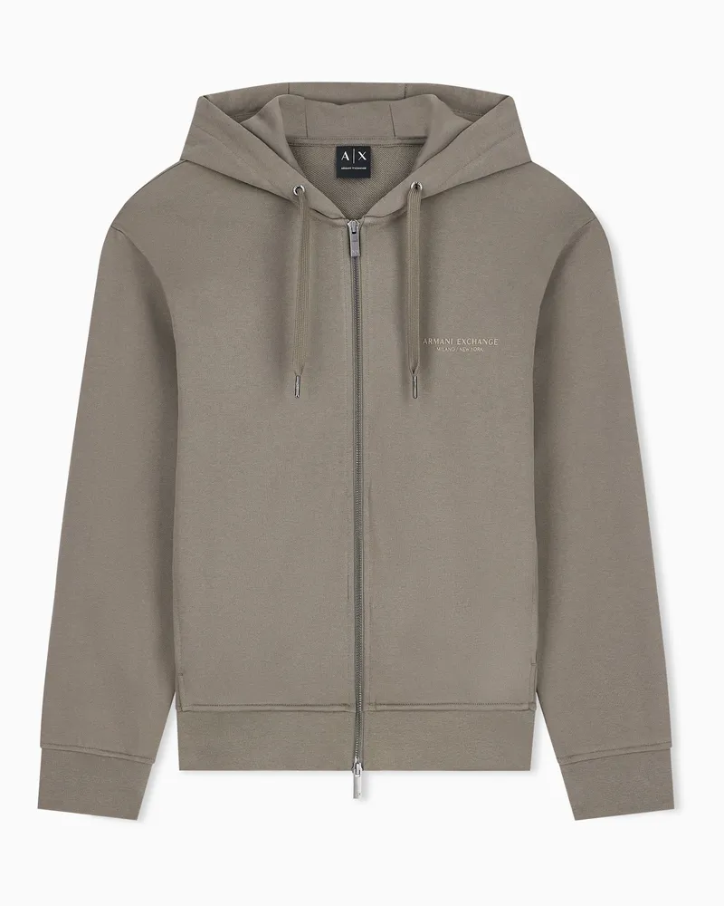 Armani Exchange Sweatshirt regularer Schnitt aus Baumwolle French Terry Braun