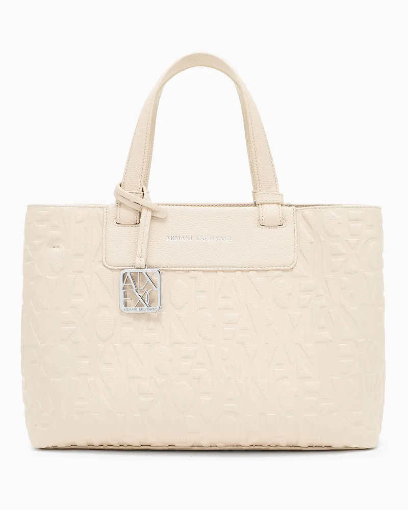 Armani Exchange Handtasche mit Allover-Logo Beige