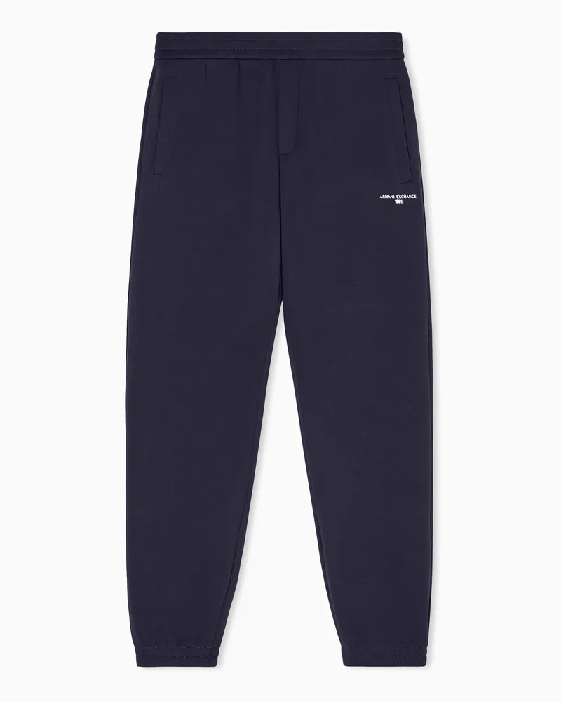 Armani Exchange COTTON BLEND JOGGER SWEATPANTS WITH LOGO Marineblau