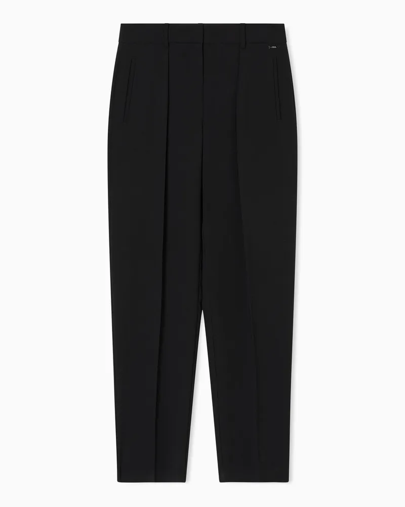 Armani Exchange Hose mit Bügelfalten aus fließendem Stoff Schwarz