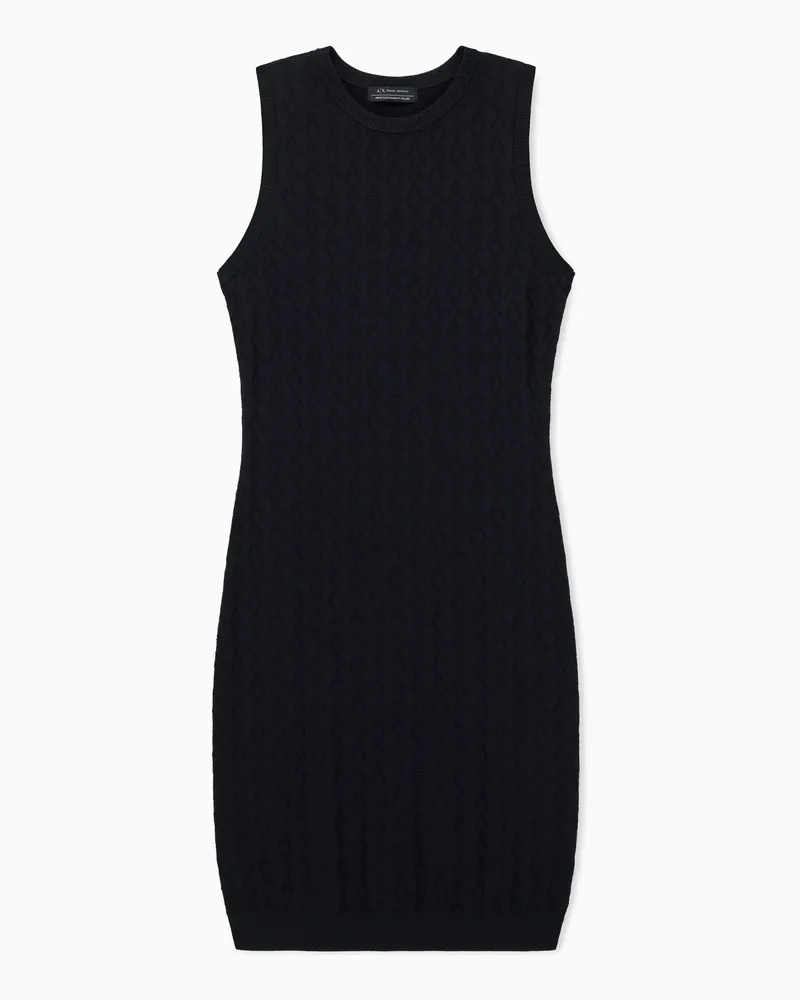 Armani Exchange Etuikleid mit Allover-Logo Schwarz
