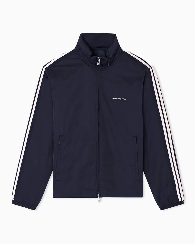 Armani Exchange Jacke mit durchgehendem Reißverschluss und kontrastierenden Bändern Marineblau