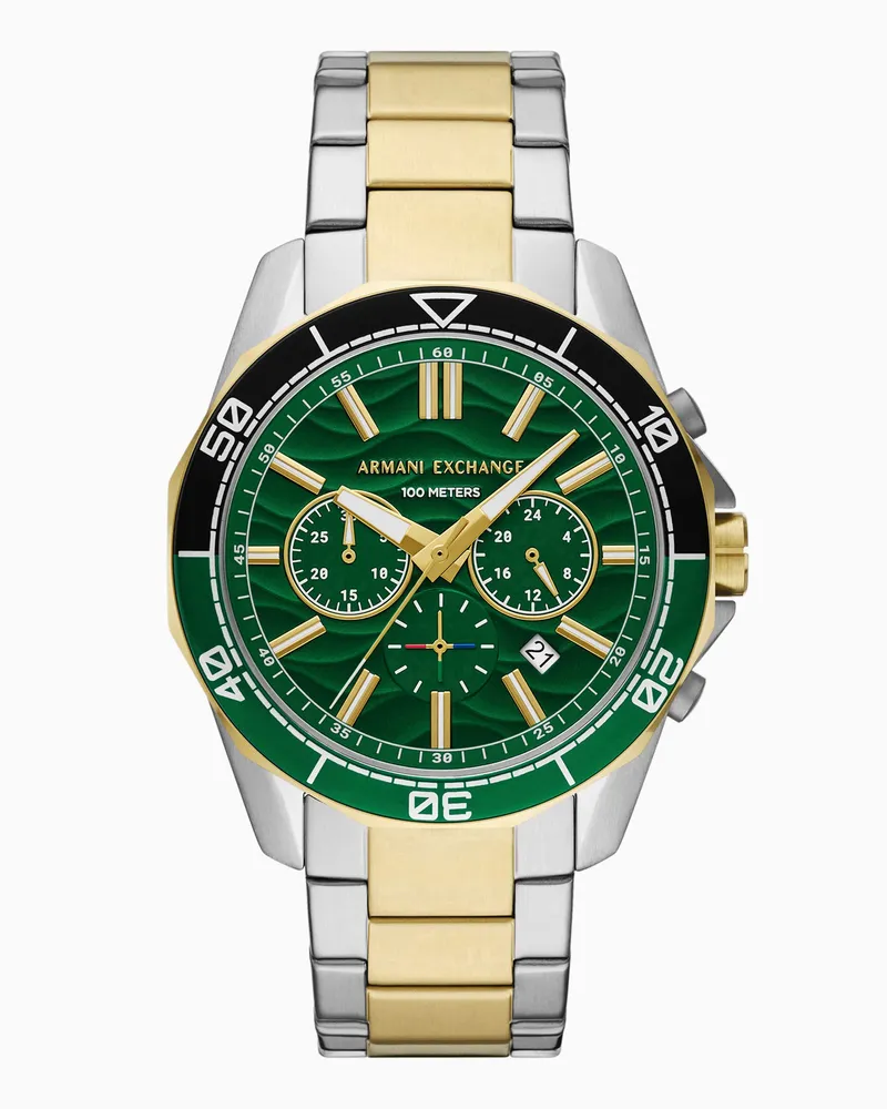 Armani Exchange Zweifarbiger Chronograph aus Edelstahl Mehrfarbig