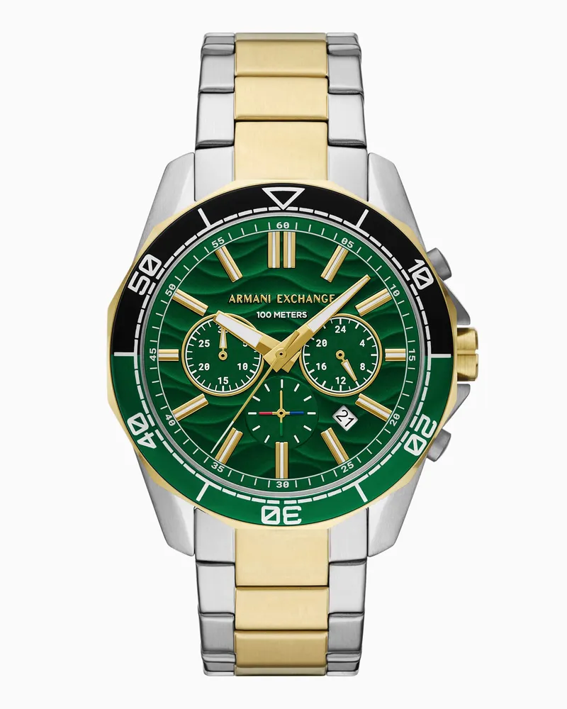 Armani Exchange Zweifarbiger Chronograph aus Edelstahl Mehrfarbig