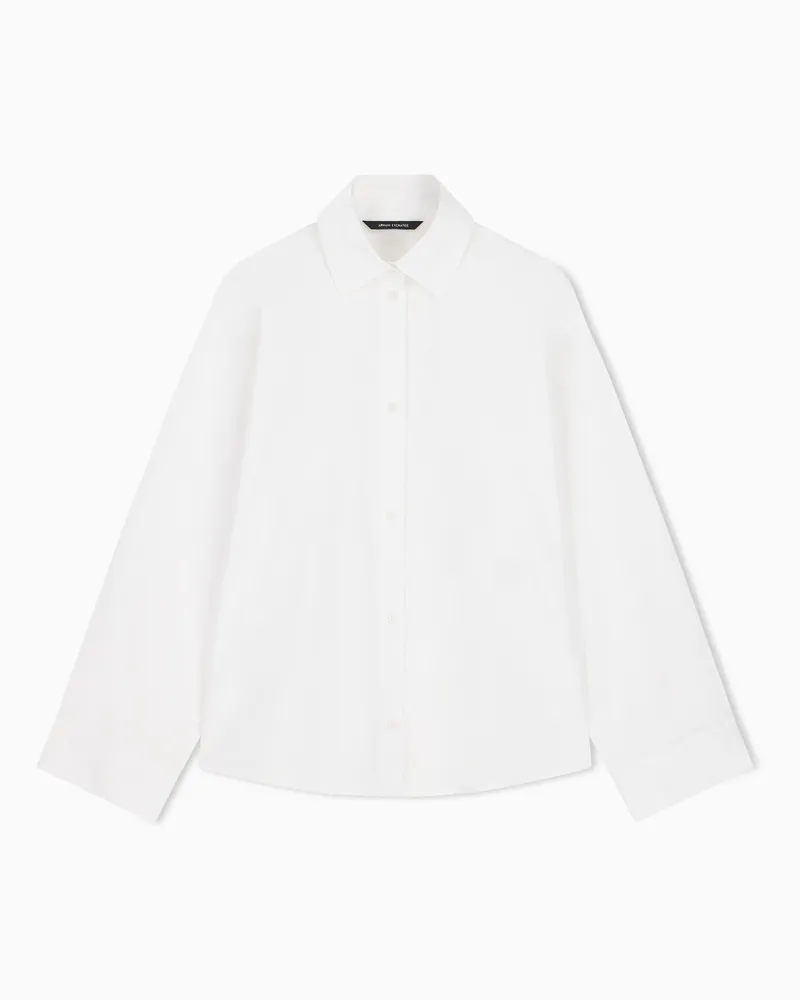 Armani Exchange Regular Fit Hemd Crossover aus Baumwollpopeline Weiß