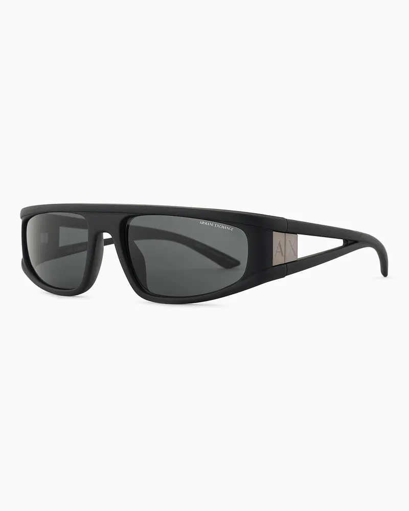 Armani Exchange Sonnenbrille mit unregelmäßig geformter Fassung für Herren Grau