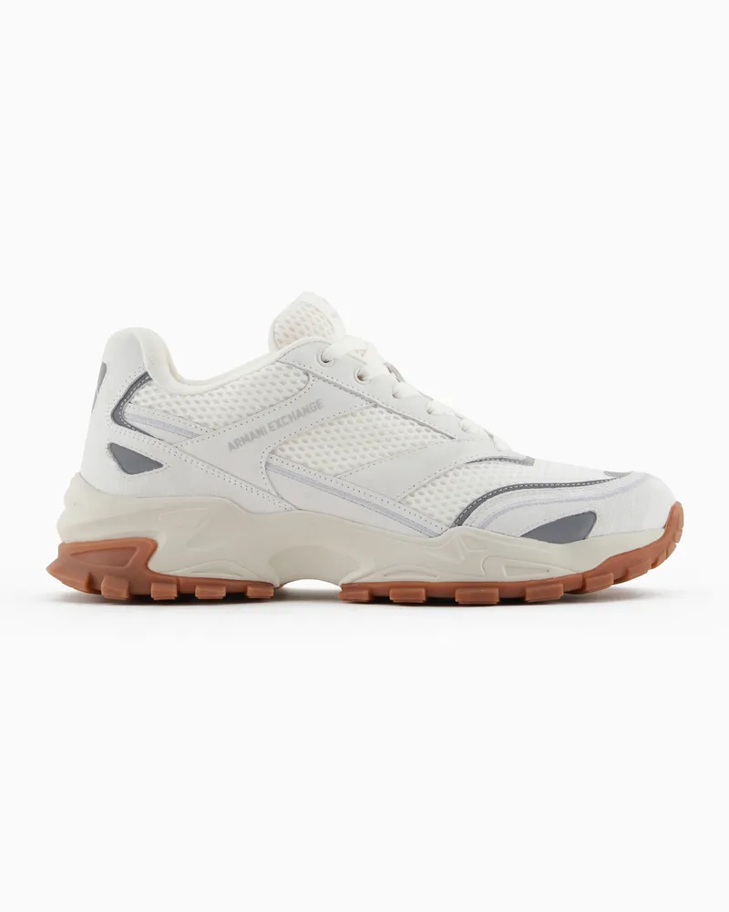Armani Exchange Mesh-Sneaker mit übergroßer Sohle Weiß