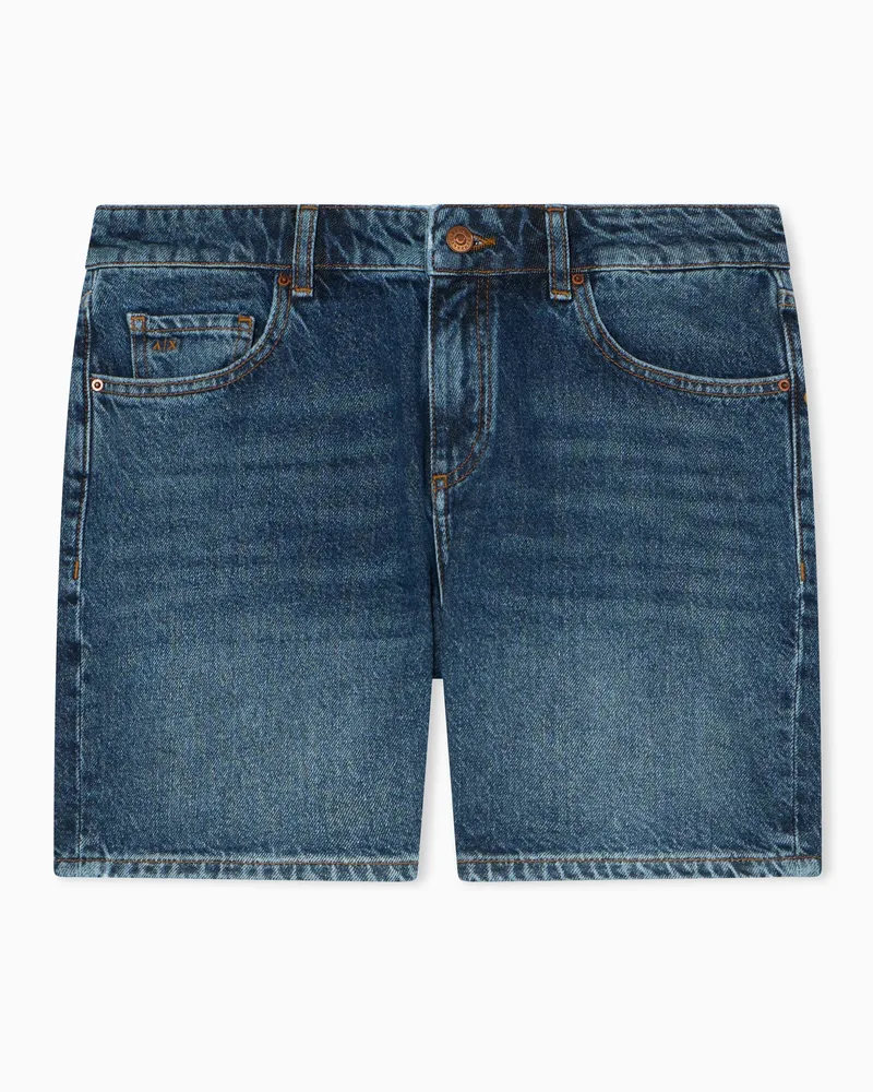 Armani Exchange Denim cotton shorts Blau
