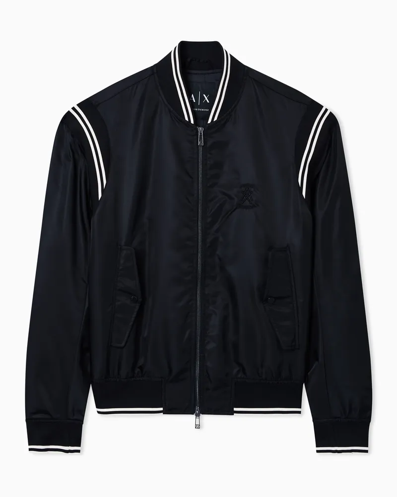 Armani Exchange Satin-Bomberjacke Schwarz