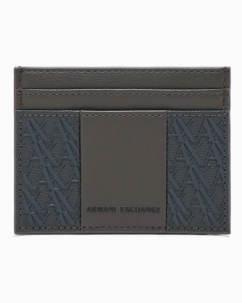 Armani Exchange Kreditkartenetui mit geprägtem Muster Grau