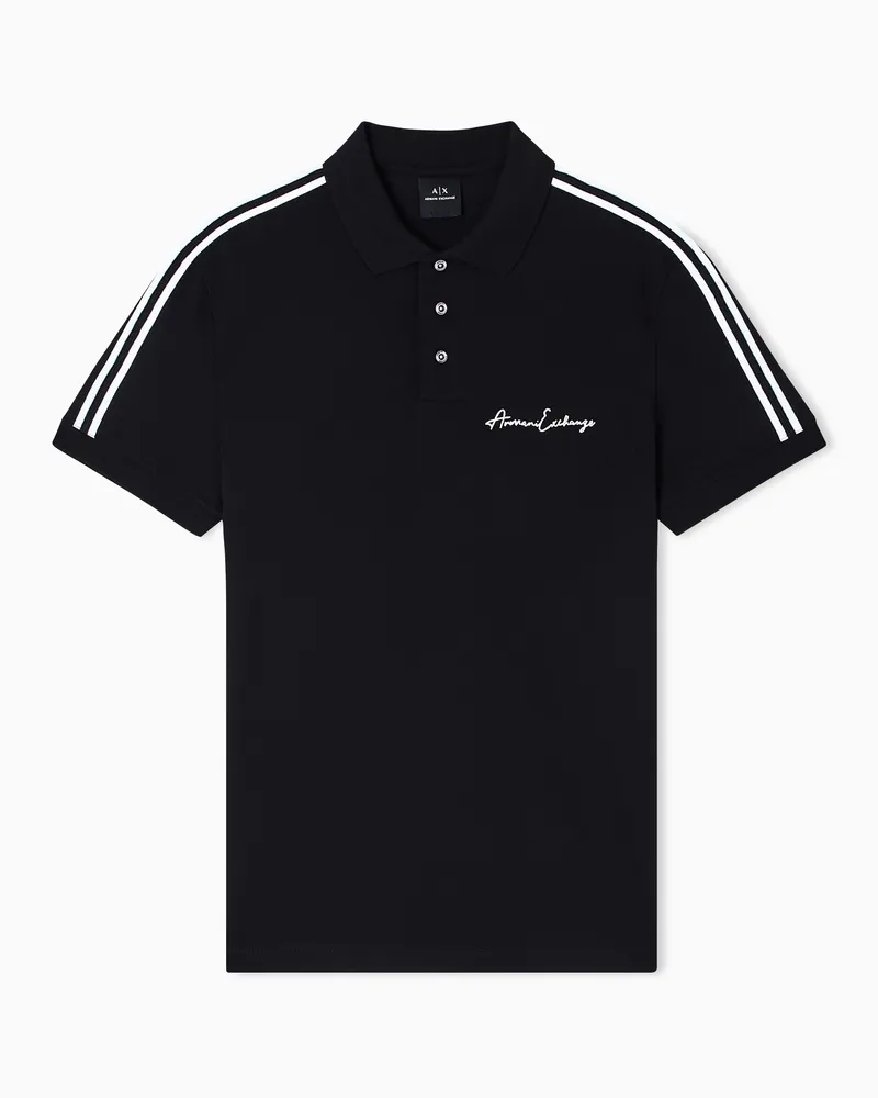 Armani Exchange Poloshirt mit normaler Passform und Signature-Logo Schwarz