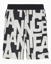 Armani Exchange Übergroße Bermudashorts Aus French Terry mit Durchgehendem Asv-maxi-logo Logo