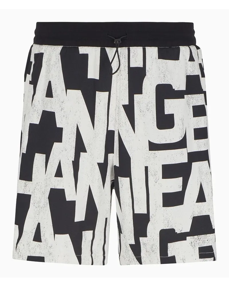 Armani Exchange Übergroße Bermudashorts Aus French Terry mit Durchgehendem Asv-maxi-logo Logo