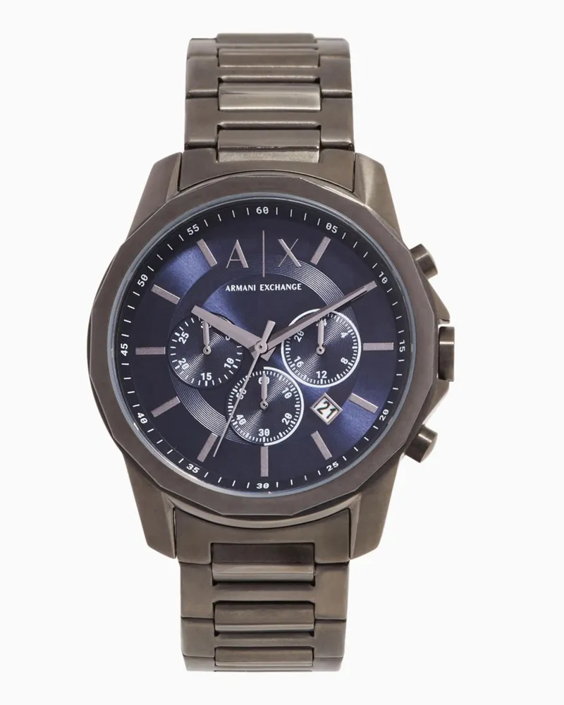 Armani Exchange Uhr aus Stahl in Gunmetal-Farbe Mehrfarbig