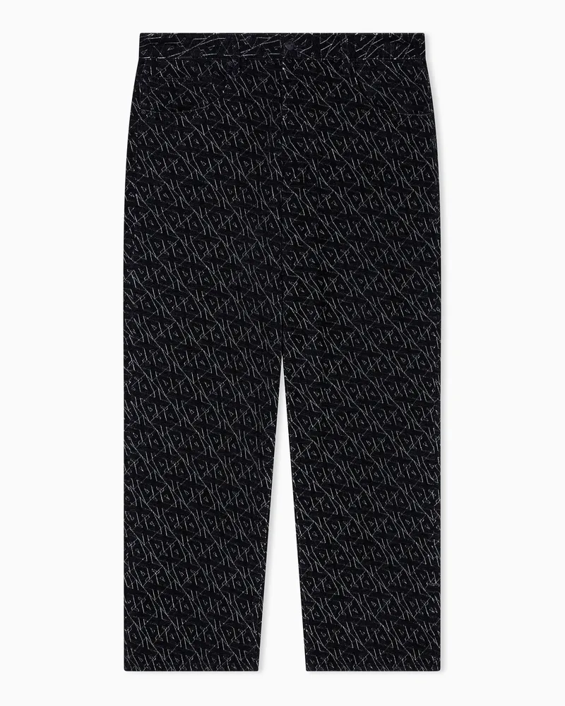 Armani Exchange Baggy-Jeans mit Allover-Logo Schwarz