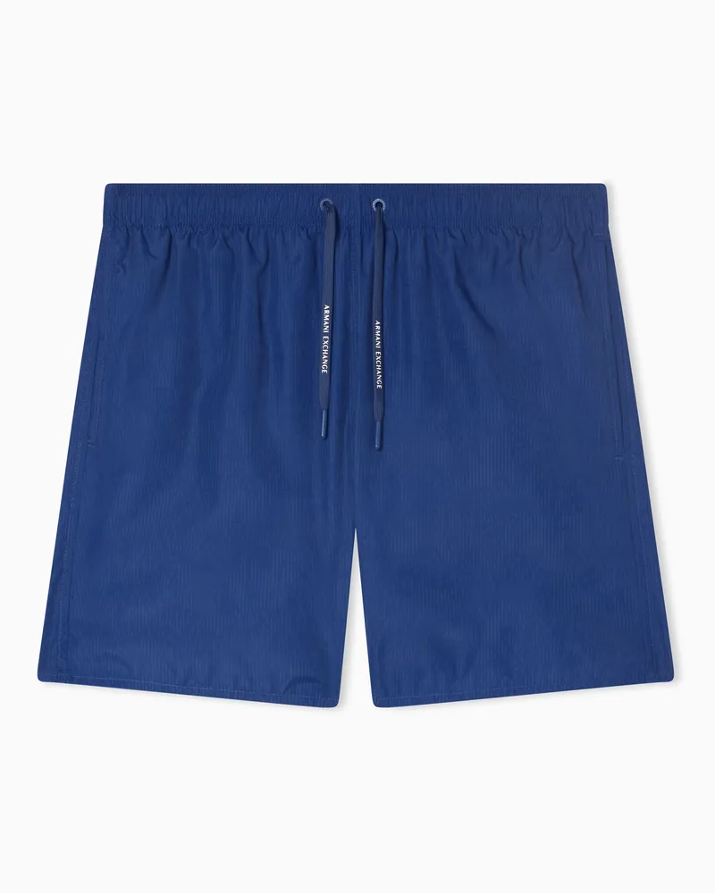 Armani Exchange Polyester All-Over Print Swim Shorts Blau