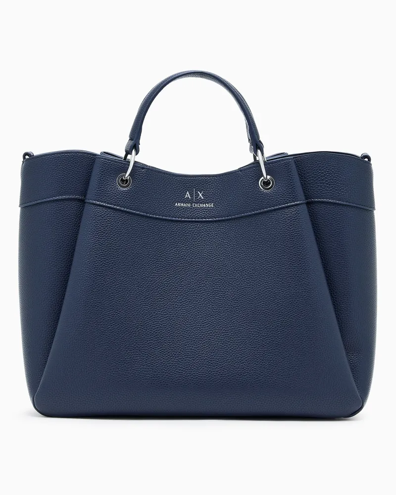 Armani Exchange Große Handtasche mit Degradè-Schultergurt Marineblau